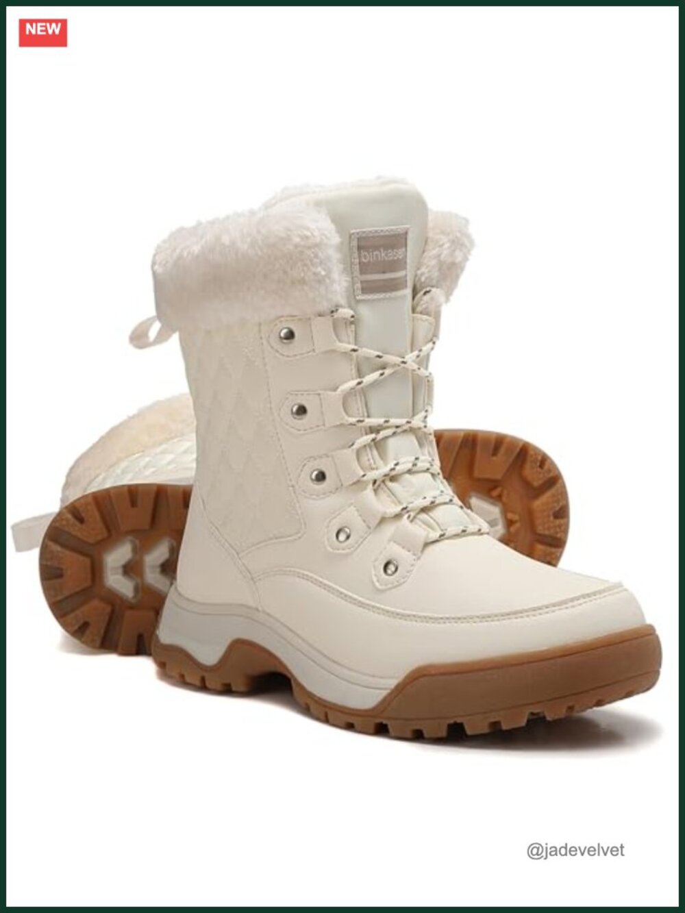 Waterproof Snow Boots Faux Leather Non-Slip Ankle Winter Women
